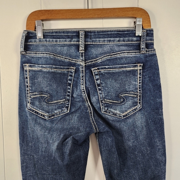 Silver Avery Skinny Jeans Stretchy Dark Denim Western Mid Rise Womens Size 27 - Picture 6 of 13